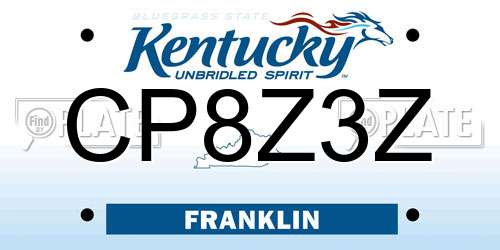 CP8Z3Z Kentucky License Plate