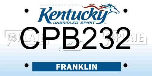 CPB232 Kentucky License Plate