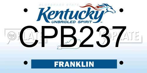 CPB237 Kentucky License Plate
