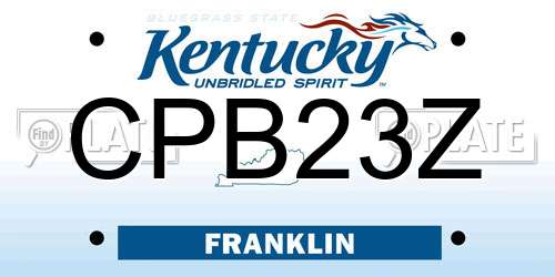 CPB23Z Kentucky License Plate