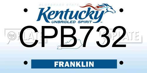 CPB732 Kentucky License Plate