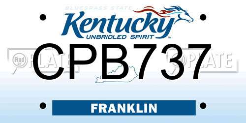CPB737 Kentucky License Plate
