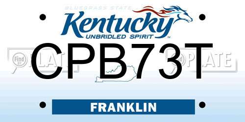 CPB73T Kentucky License Plate