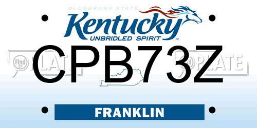 CPB73Z Kentucky License Plate