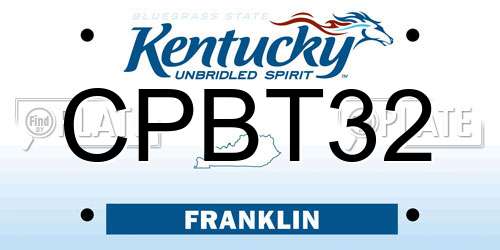 CPBT32 Kentucky License Plate