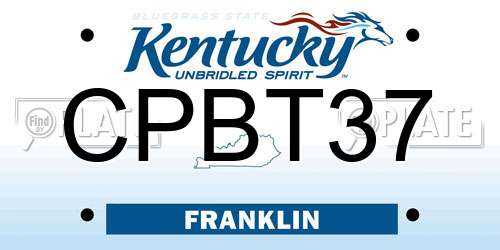 CPBT37 Kentucky License Plate