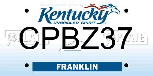 CPBZ37 Kentucky License Plate