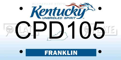 CPD105 Kentucky License Plate