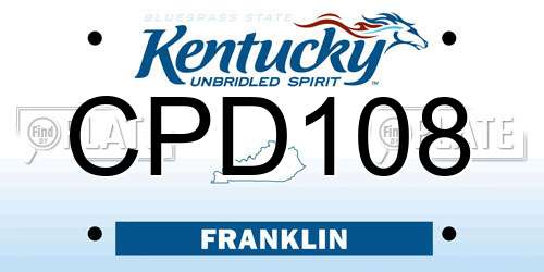 CPD108 Kentucky License Plate