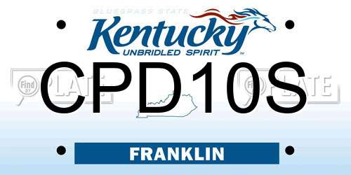 CPD10S Kentucky License Plate