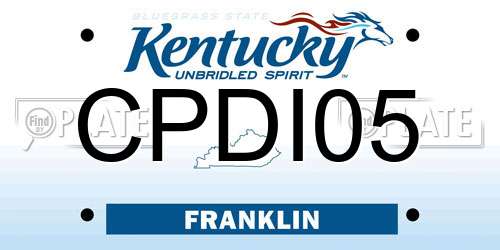 CPDI05 Kentucky License Plate