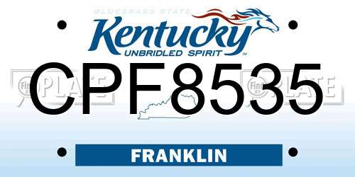 CPF8535 Kentucky License Plate