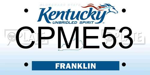 CPME53 Kentucky License Plate