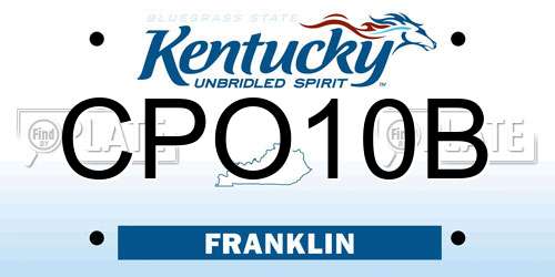 CPO10B Kentucky License Plate