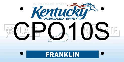 CPO10S Kentucky License Plate