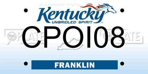 CPOI08 Kentucky License Plate
