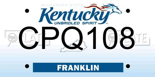 CPQ108 Kentucky License Plate