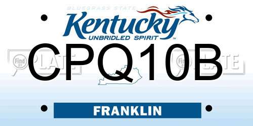 CPQ10B Kentucky License Plate