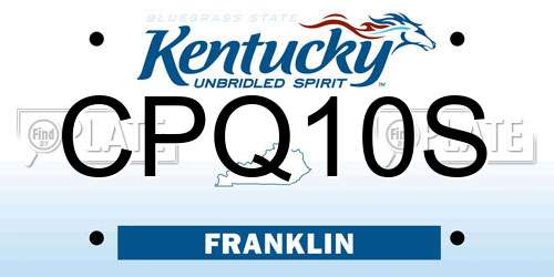 CPQ10S Kentucky License Plate