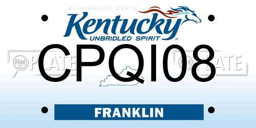 CPQI08 Kentucky License Plate
