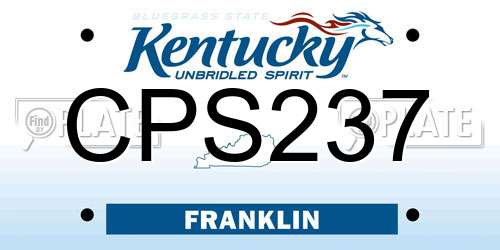 CPS237 Kentucky License Plate