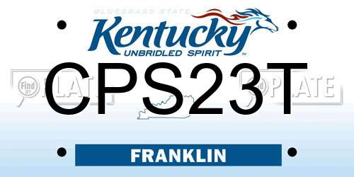 CPS23T Kentucky License Plate