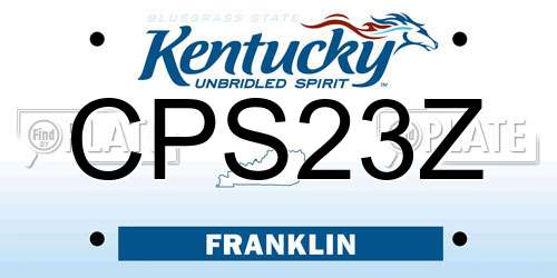 CPS23Z Kentucky License Plate