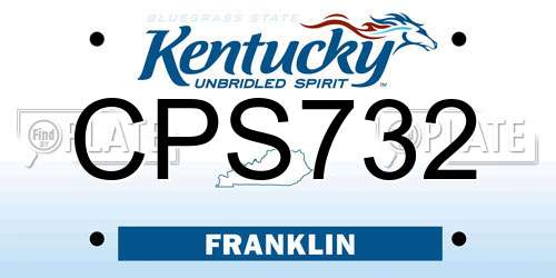 CPS732 Kentucky License Plate