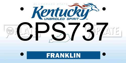 CPS737 Kentucky License Plate