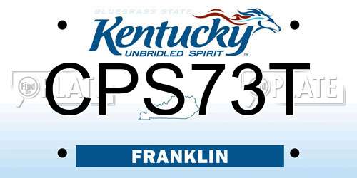 CPS73T Kentucky License Plate