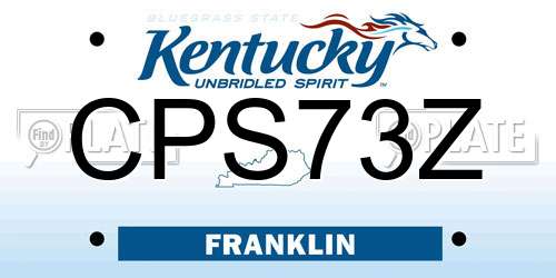 CPS73Z Kentucky License Plate