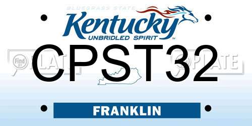CPST32 Kentucky License Plate