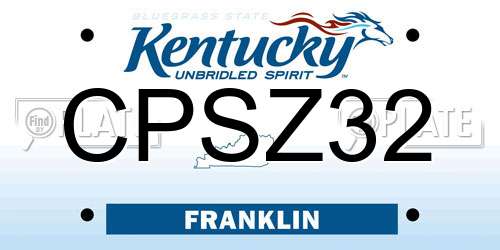 CPSZ32 Kentucky License Plate