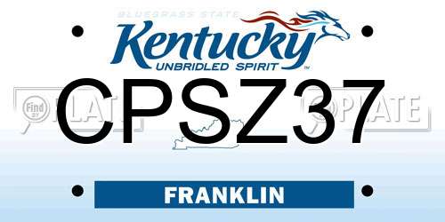CPSZ37 Kentucky License Plate