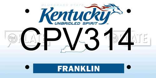 CPV314 Kentucky License Plate