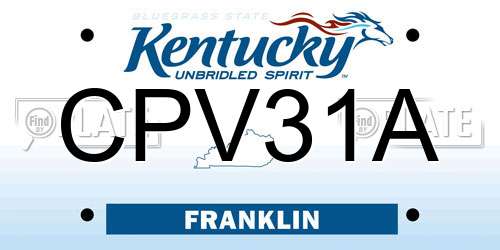 CPV31A Kentucky License Plate