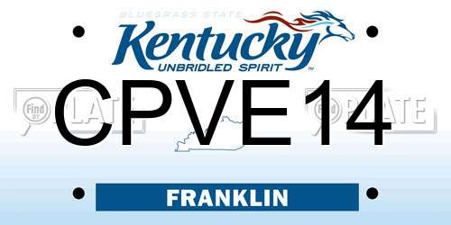 CPVE14 Kentucky License Plate
