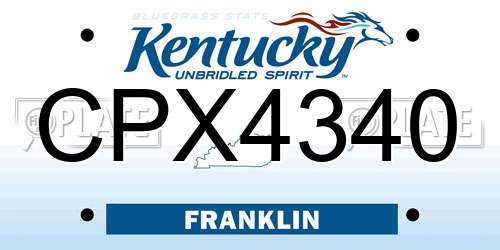 CPX4340 Kentucky License Plate