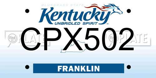 CPX502 Kentucky License Plate