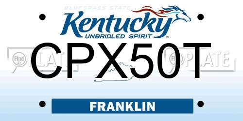 CPX50T Kentucky License Plate