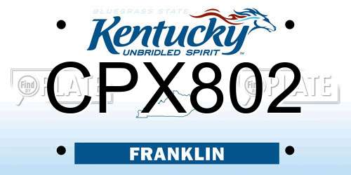 CPX802 Kentucky License Plate