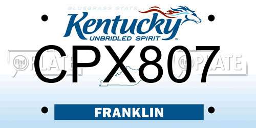 CPX807 Kentucky License Plate