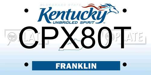 CPX80T Kentucky License Plate