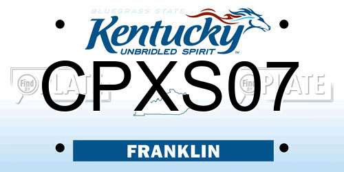 CPXS07 Kentucky License Plate