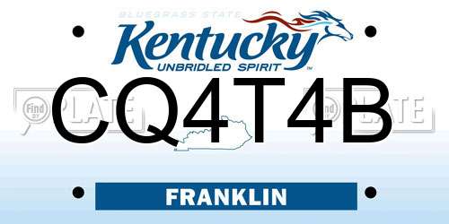 CQ4T4B Kentucky License Plate
