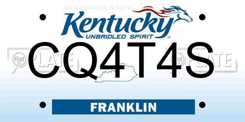CQ4T4S Kentucky License Plate