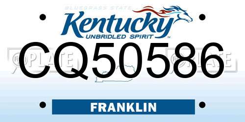 CQ50586 Kentucky License Plate