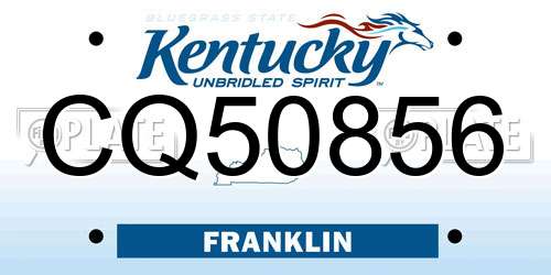 CQ50856 Kentucky License Plate