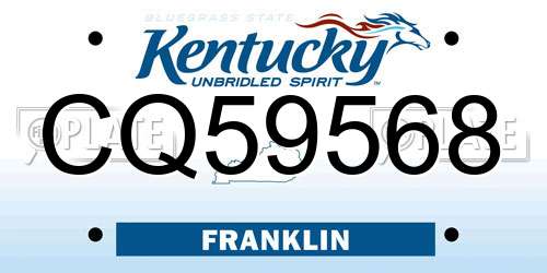CQ59568 Kentucky License Plate