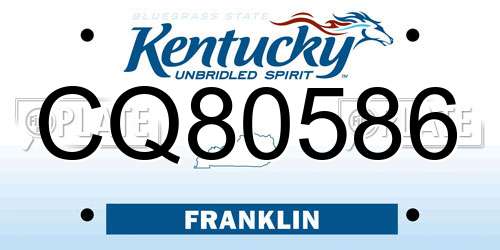 CQ80586 Kentucky License Plate